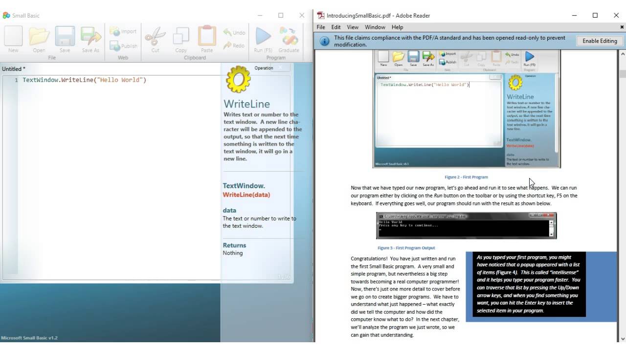 CIT 120 - Computational Thinking - Intro to Programming - Intro to Small Basic
