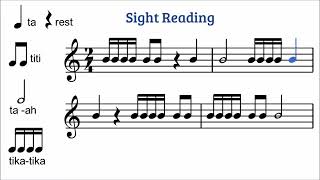 Reading 16th notes in groups of four 2