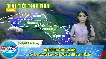 Thời tiết Tiền Giang 14.6.2025: có mưa rào rải rác, có mưa vừa về chiều và chiều tối