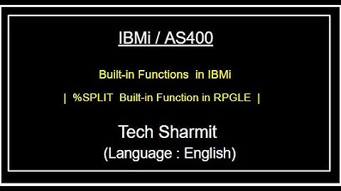 IBMi (AS400) - %Split Built-in function | built in functions  rpgle | as400 for beginners in English