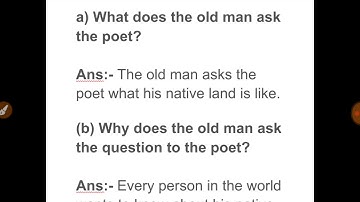 SCERT class 8 English textbook chapter 2 My native land questions answers.