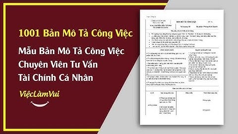 Mo tả công việc của cố vấn là gì