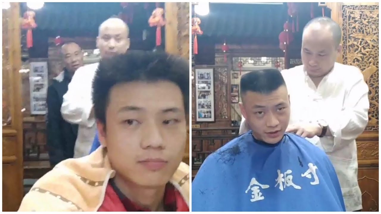 在北京传统理发店再次剃马蹄顶