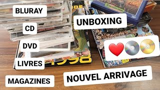 NOUVEL ARRIVAGE 🤩💿📀 + UNBOXING BLU-RAY DVD CD LIVRES MAGAZINES