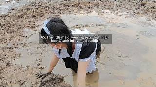 65  .The little maid, wearing sexy thigh high boots