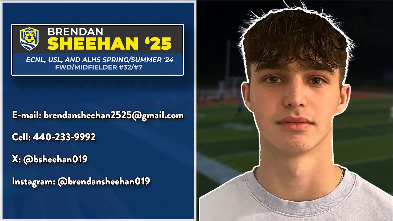 Brendan Sheehan's Men's Soccer Recruiting Profile, image size:1280x720