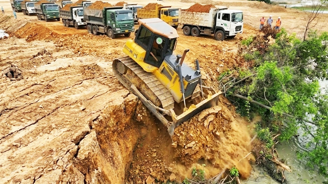 EXCITING Fails & Skills Operator Bulldozer Pouring Soil in Extremely ...