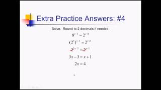 Exponential Equations: Problem Set #3