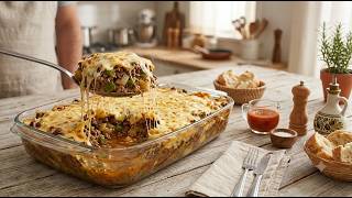 Cheesy Ground Beef Casserole Recipe (Quick & Easy Family Dinner)
