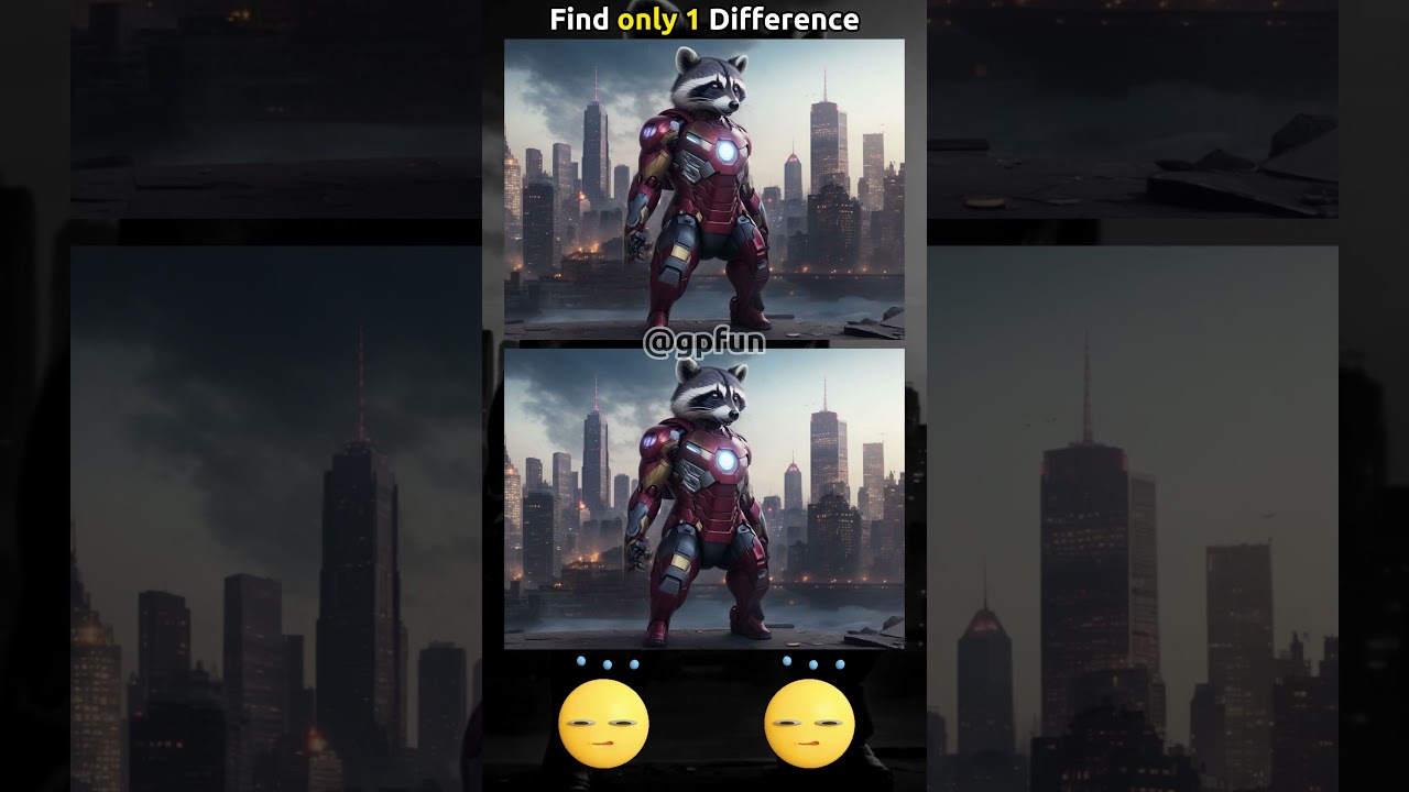 Iron Man but Iron Raccoon 😆 Find the Difference - 007 