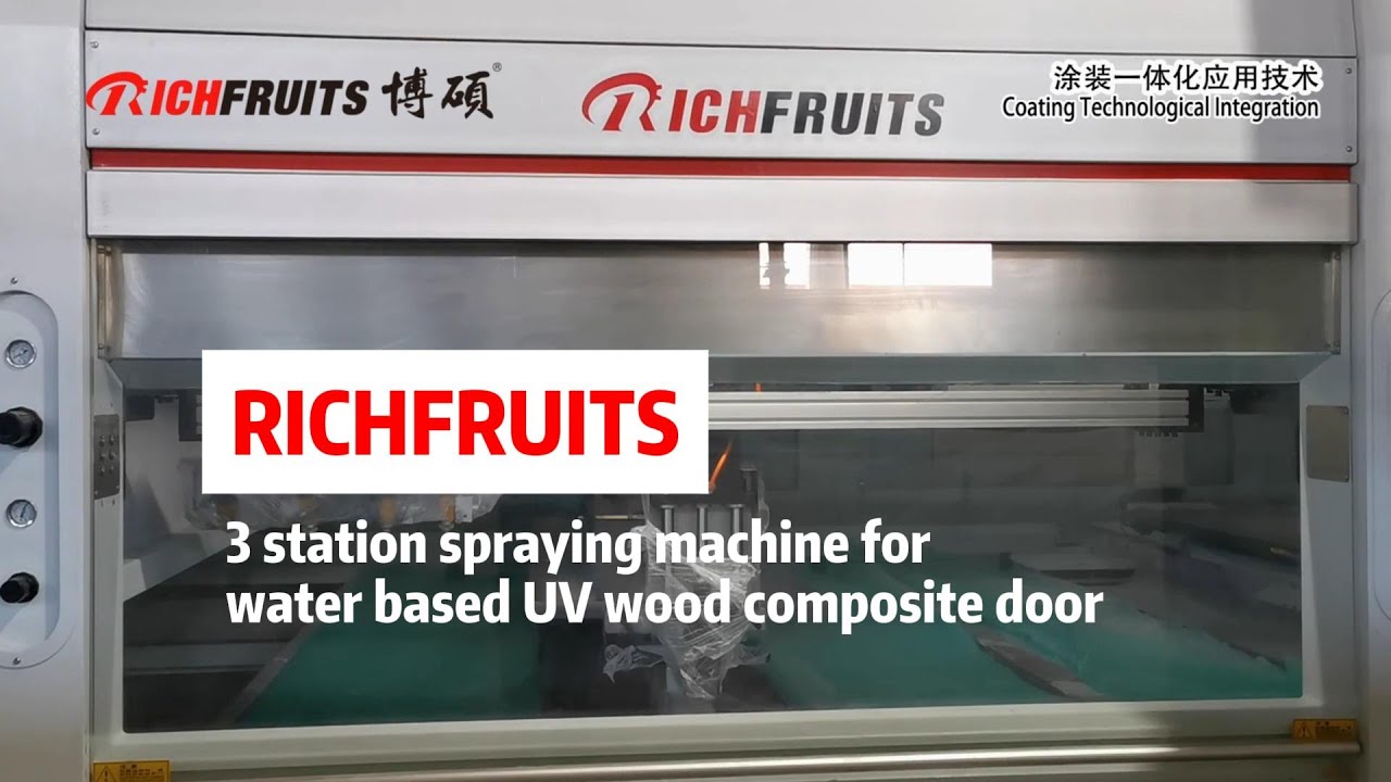 3 station spraying machine for water based UV wood composite door