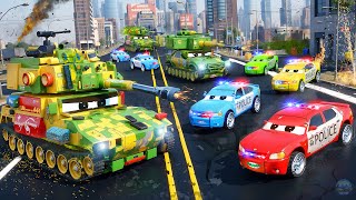 Military Tanks vs Police Cars Intense Fight | Action Packed Police & Army Vehicles | Epic Cars Video screenshot 2