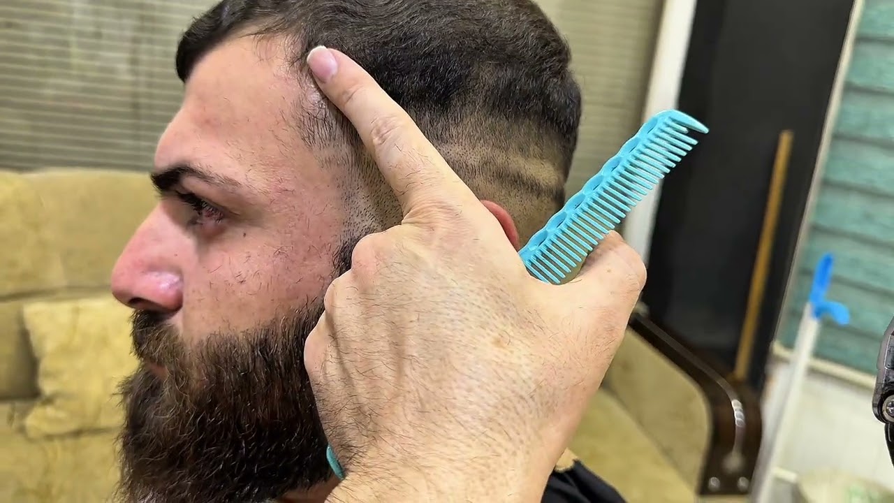 حلاقة المارينز🤯طريقة مبتكرة مارينز تدريج عالي احترافي نمره 6 الفوق والاطراف تدريج من الصفر شفره موس 