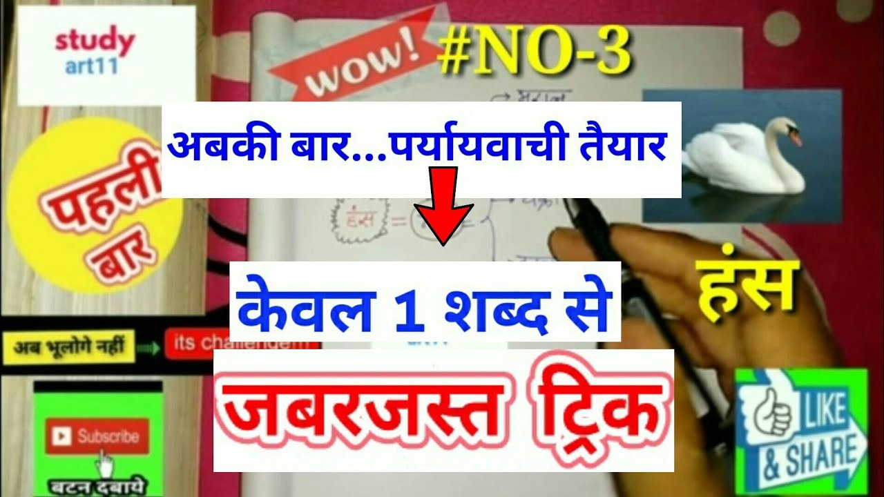 Paryayvachi shabd by trick