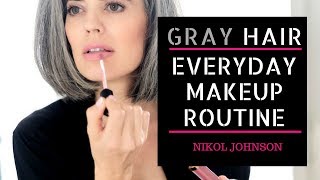 Naked or Not: Evening Makeup for Gray Hair