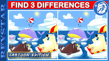 FIND 3 DIFFERENCES - CARTOON EDITION | REYSTAR BRAIN GAMES