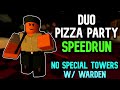 Duo Pizza Party Speedrun NST Guide With Warden - Tower Defense Simulator | TDS