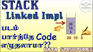 Stack Implementation using Linked allocation or Implementation using linked list by CSETamila 4.3