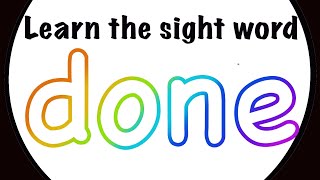 Sight Word - Done