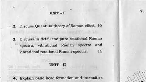 MSc Physics 3rd Sem Atomic & Molecular Physics Question Paper