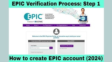 EPIC Verification | EPIC ECFMG | How to create EPIC account for GMC and IMC registration