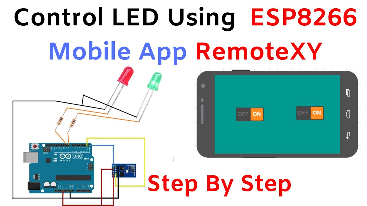 How to control LED through Android Mobile phone App Using ESP8266 RemoteXY  - YouTube