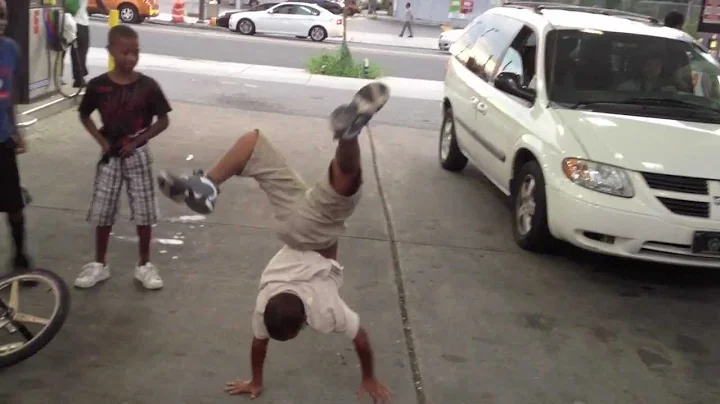 Philly Kids Dance and do flips in gas station