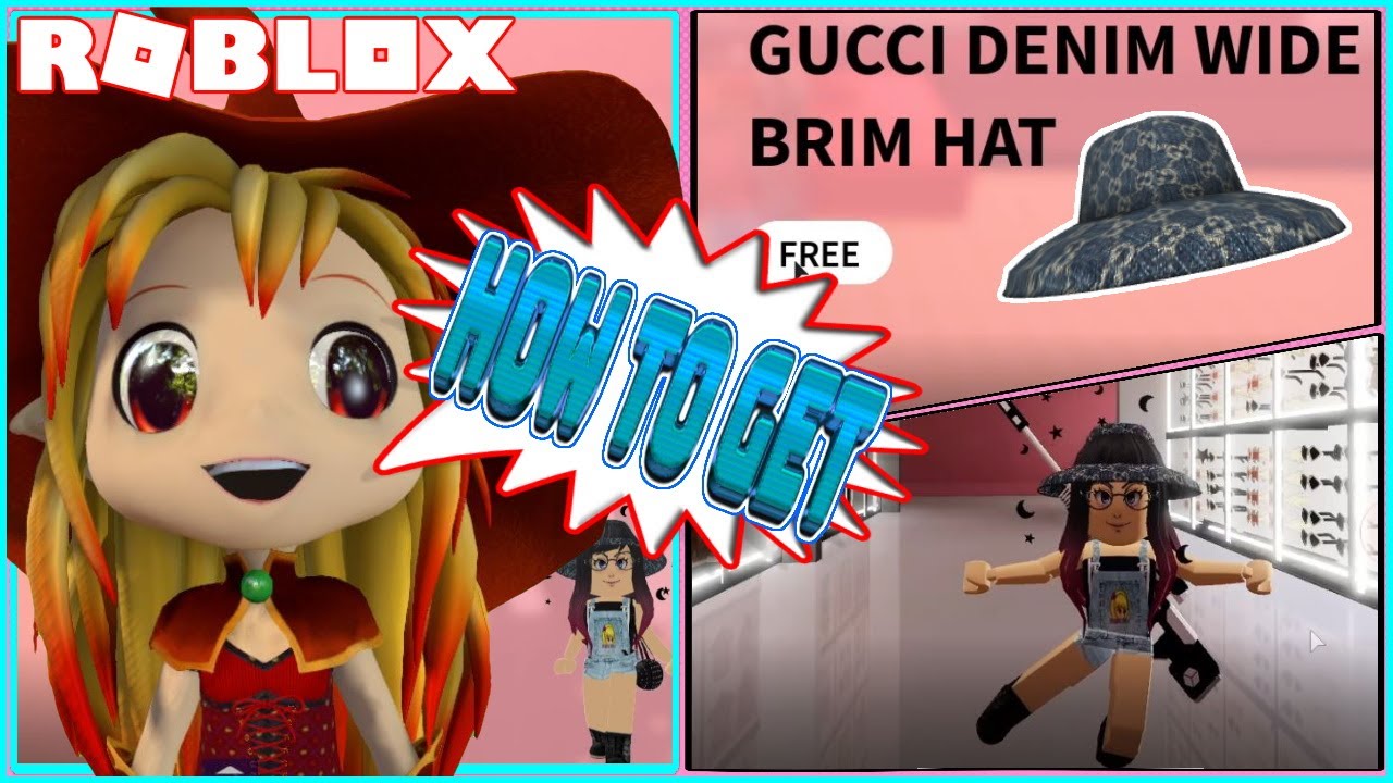 Roblox Gucci Garden How To Get Free Gucci Denim Wide Brim Hat Chloe Tuber - roblox turkey balloon hat