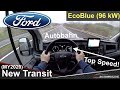 Ford Transit (MY2020) EcoBlue 130 POV Test Drive + Acceleration 0 - 100 mph (160 km/h)