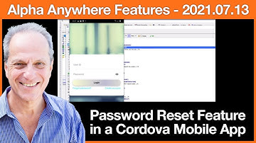 Using the password reset feature in a Cordova mobile application