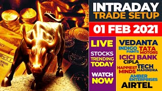 Intraday Trade Setup I Tata Motors, Airtel, Vedanta, Indigo Paints, Cipla, Tech Mahindra, Amber Ent.