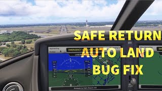 Cirrus Vision Jet Safe Return Emergency Autoland Bug Fix Tutorial