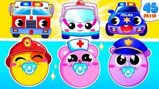 🚑 Wheels on the Ambulance! 🚒 Fire Truck & 🚔 Police Car Song 🎶 Muffin Socks