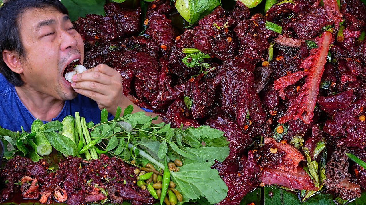 ส้าจิ้นเผ็ดๆขมๆ หอมมะแข่วน ซดน้ำแกงอ่อมตาม ลำเหม๊าะขนาดครับผม -04-04-2023-