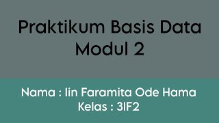 Praktikum Basis Data - Modul 2