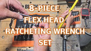 8 Piece Flex Head Ratcheting Wrench Set, Metric, 9mm 17mm