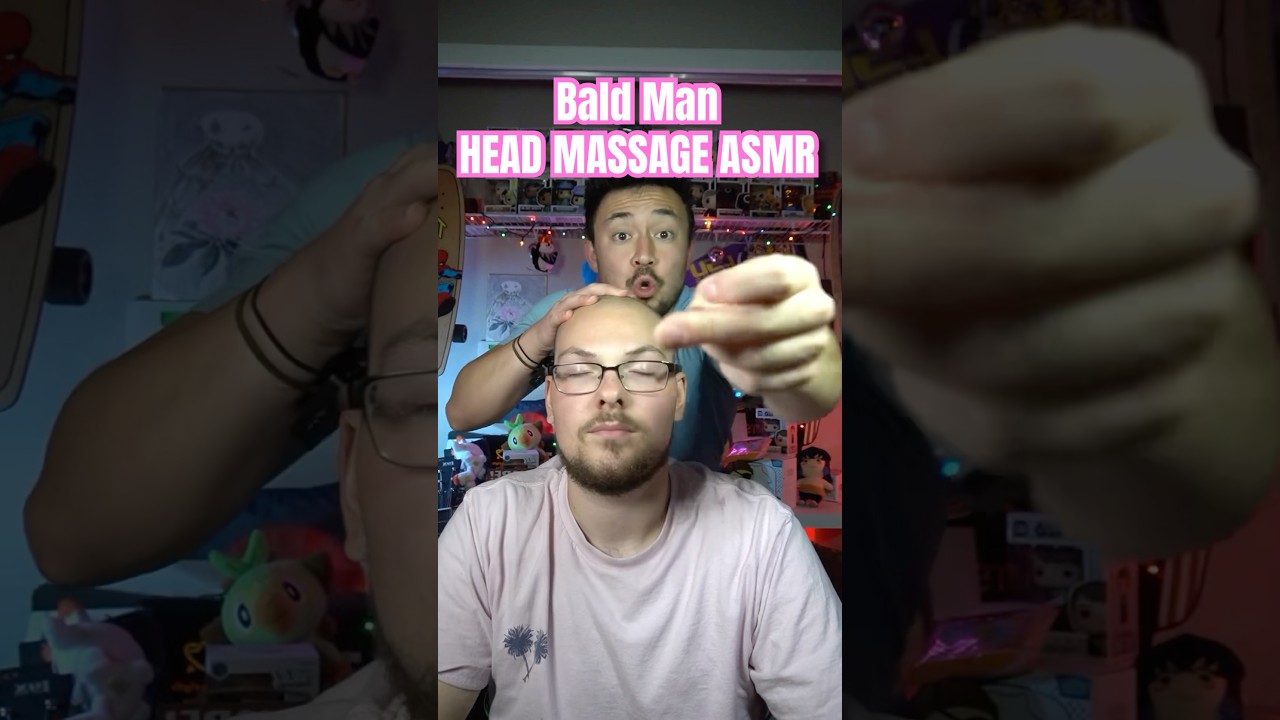 Giving a Bald Man an ASMR Head Massage 