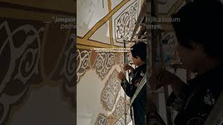 lukis kaligrafi masjid full ornamen