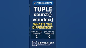 🚀 Python Shorts: Tuple count() vs index() — What’s the Difference?