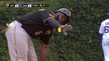 PIT@CHC: Harrison doubles in Tabata, gives Bucs lead