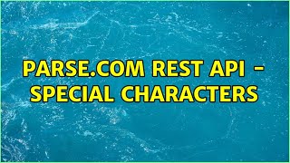 Parse.com REST API - Special Characters