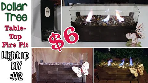 HIGH END Dollar Tree Tabletop Fire Pit - Light Up💡  DIY #2