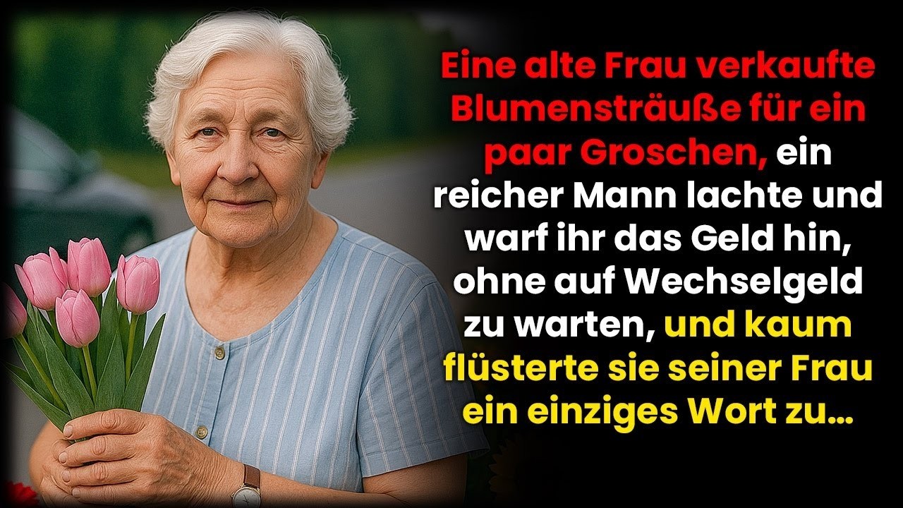 Ich verkaufte Blumensträuße, ein Reicher verspottete mich – bis ich seiner Frau ein Wort sagte…