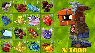 PVZ 1 Fusion 3.1 Challenge - 1 Plants Fusion VS 3000 Brickhead Zombies - Who Will Win?