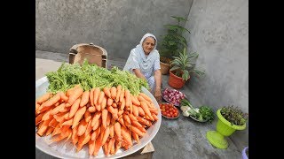 Carrot Recipe Healthy Village Food By Grandma Gajar Aaloo Matar Sabzi Recipe Veg Village Food