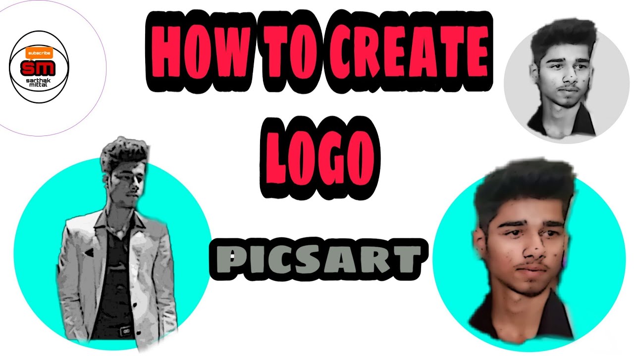 How to create cartoon portrait logo - YouTube