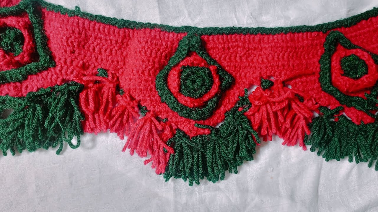 Pat-2 ઉનનૂ તોરણ બનાવાની રીત/ new titn design video diya/ raay. Door hanging/ woolen decorder idiya