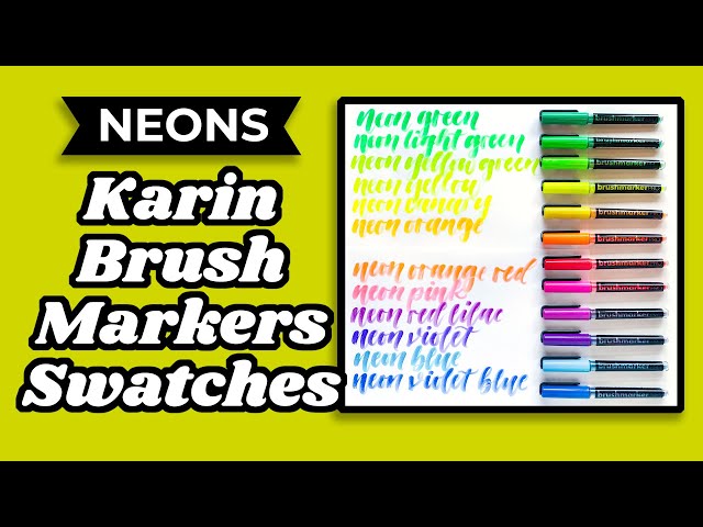 Karin Marker Neons Review - Everything You Need to Know! Comparison of  Neons and Regular Brush Pens 