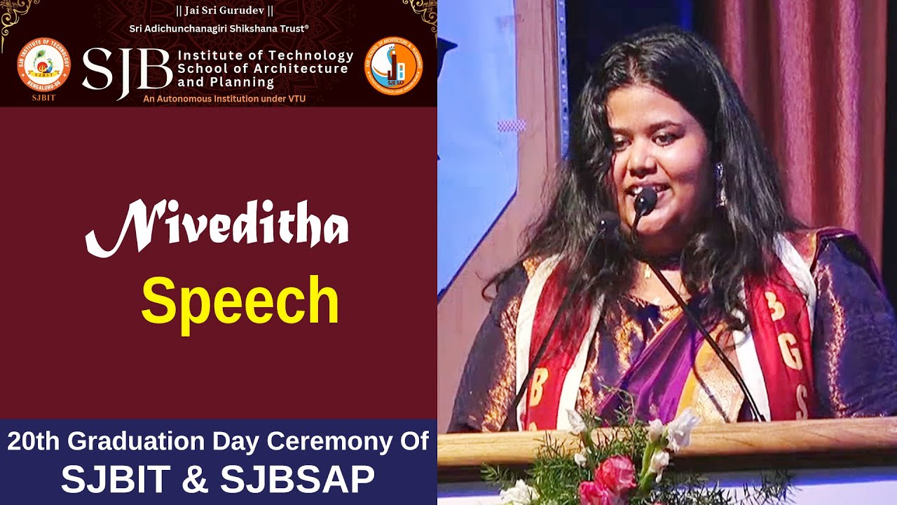 Niveditha Speech | 20th Graduation Day Ceremony Of SJBIT & SJBSAP | BGS LIVE