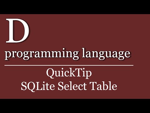 QuickTip #235 - D programming language Tutorial - SQLite Select Table